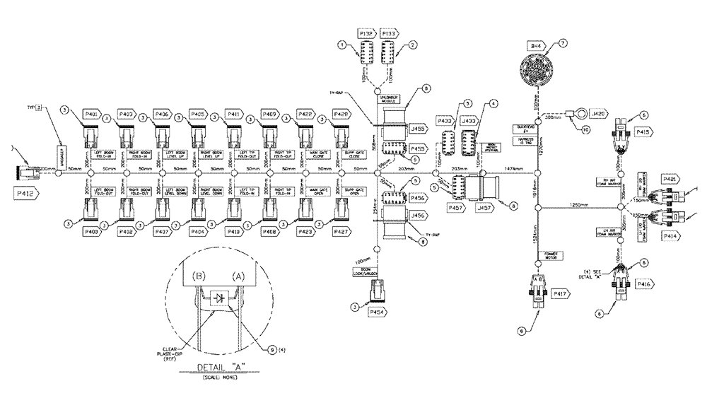 Схема запчастей Case IH 810 - (13-020) - HARNESS, HYD CONTROL, VIPER (06) - ELECTRICAL