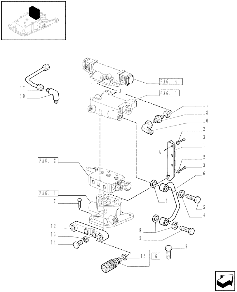 Схема запчастей Case IH JX1085C - (1.82.7/01[03]) - (VAR.126-127) ELECTRONIC LIFT - QUICK COUPLING (07) - HYDRAULIC SYSTEM