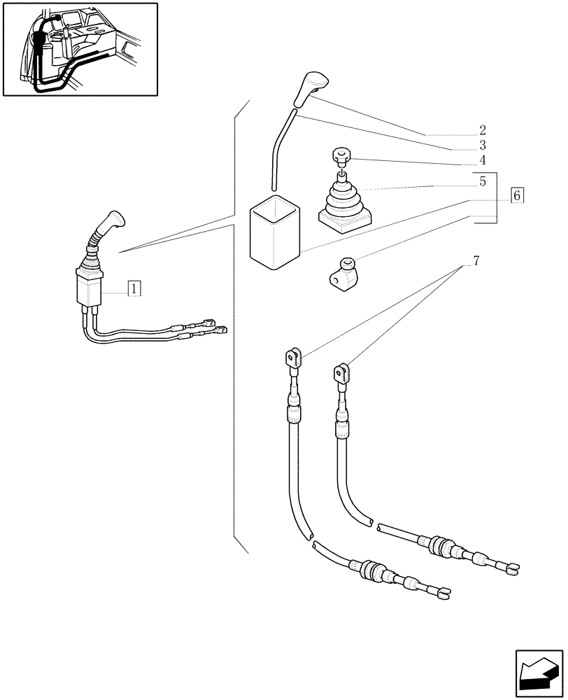 Схема запчастей Case IH JX1085C - (1.92.82/06[01]) - (VAR.722) JOYSTICK FOR REAR REMOTE VALVES - BREAKDOWN - C5462 (10) - OPERATORS PLATFORM/CAB