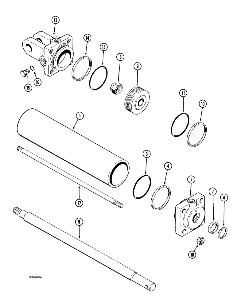 Схема запчастей Case IH 3800 - (8-8) - HYDRAULIC FOLD CYLINDER, 3 INCH BORE X 12 INCH STROKE (08) - HYDRAULICS