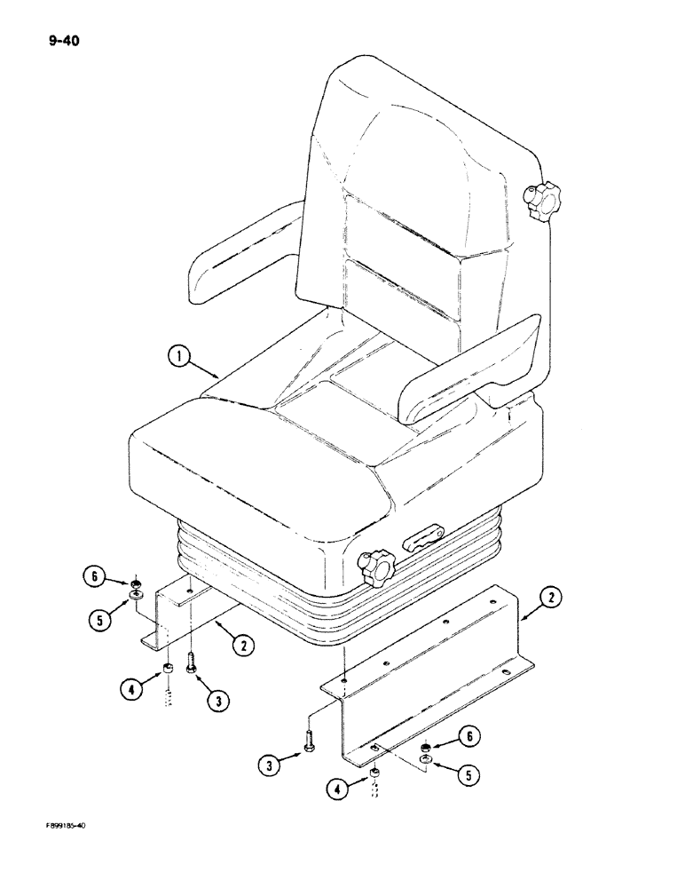 Схема запчастей Case IH 9180 - (9-40) - SEAT MOUNTING, AIR RIDE AND MECHANICAL SUSPENSION (09) - CHASSIS/ATTACHMENTS