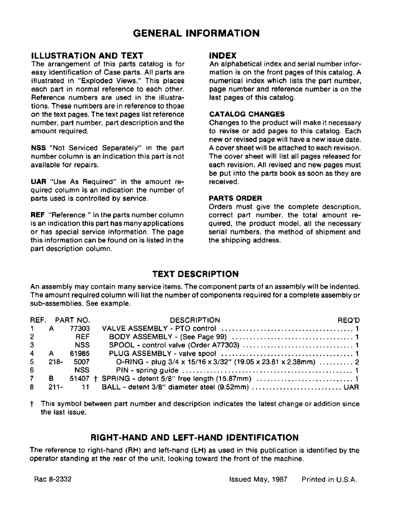 Схема запчастей Case IH 4694 - (1-002) - GENERAL INFORMATION (00) - PICTORIAL INDEX