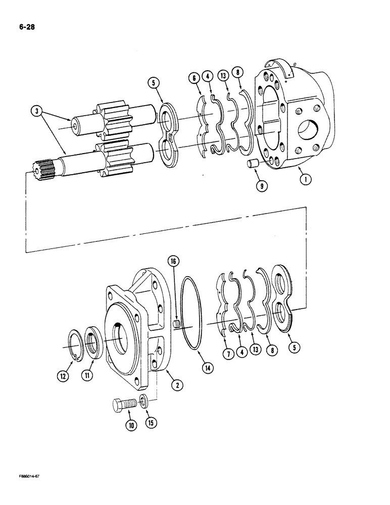 Схема запчастей Case IH STEIGER - (6-028) - TRANSMISSION, LUBRICATION PUMP (06) - POWER TRAIN