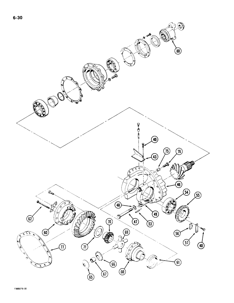 Схема запчастей Case IH KP-525 - (6-30) - AXLE ASSEMBLY, DIFFERENTIAL AND CARRIER, K594.20/30 (CONTD) (06) - POWER TRAIN