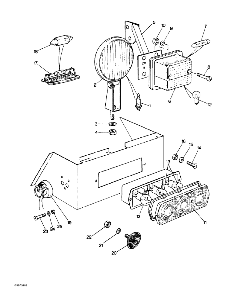 Схема запчастей Case IH 1212 - (4-26) - LAMP ASSEMBLIES, SEKURA CAB (04) - ELECTRICAL SYSTEMS