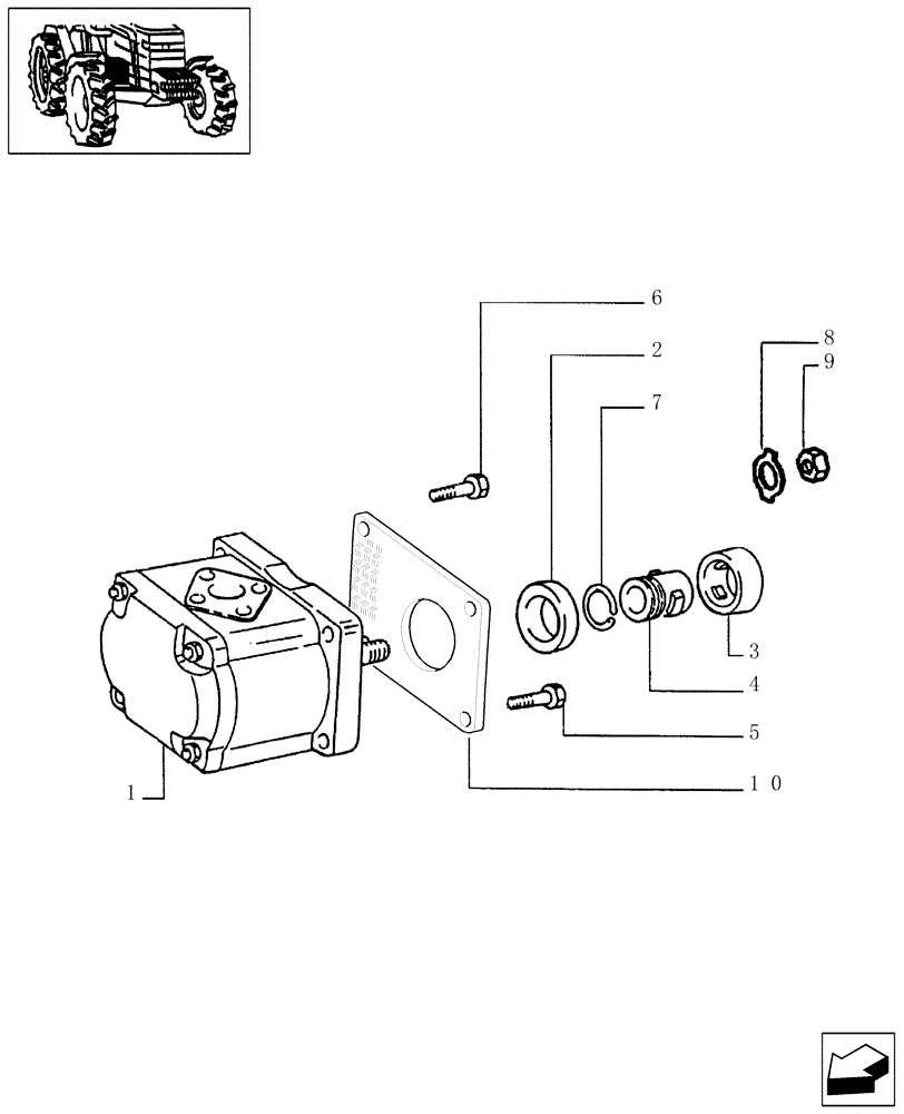 Схема запчастей Case IH JX75 - (1.82.3[01]) - HYDRAULIC PUMP - SCREWS, RINGS AND HUBS (07) - HYDRAULIC SYSTEM