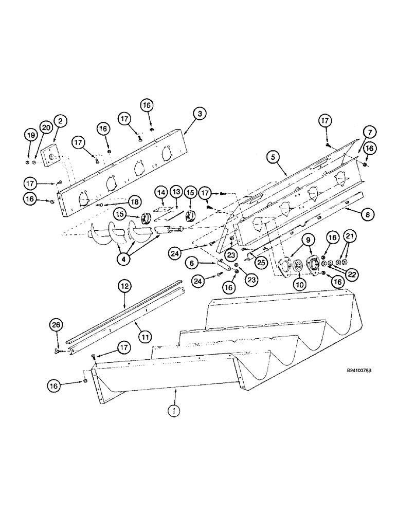 Схема запчастей Case IH 2144 - (9B-32) - AUGER BED (14) - ROTOR, CONCANVES & SIEVE