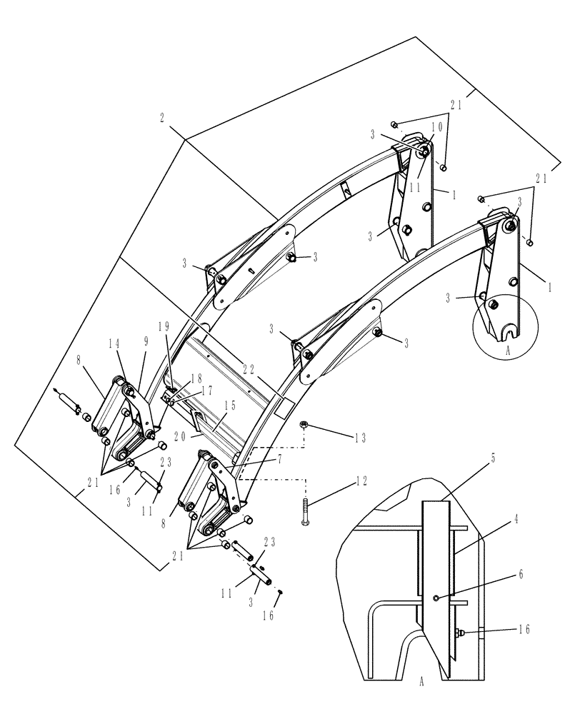 Схема запчастей Case IH LX118 - (001) - LOADER FRAME 