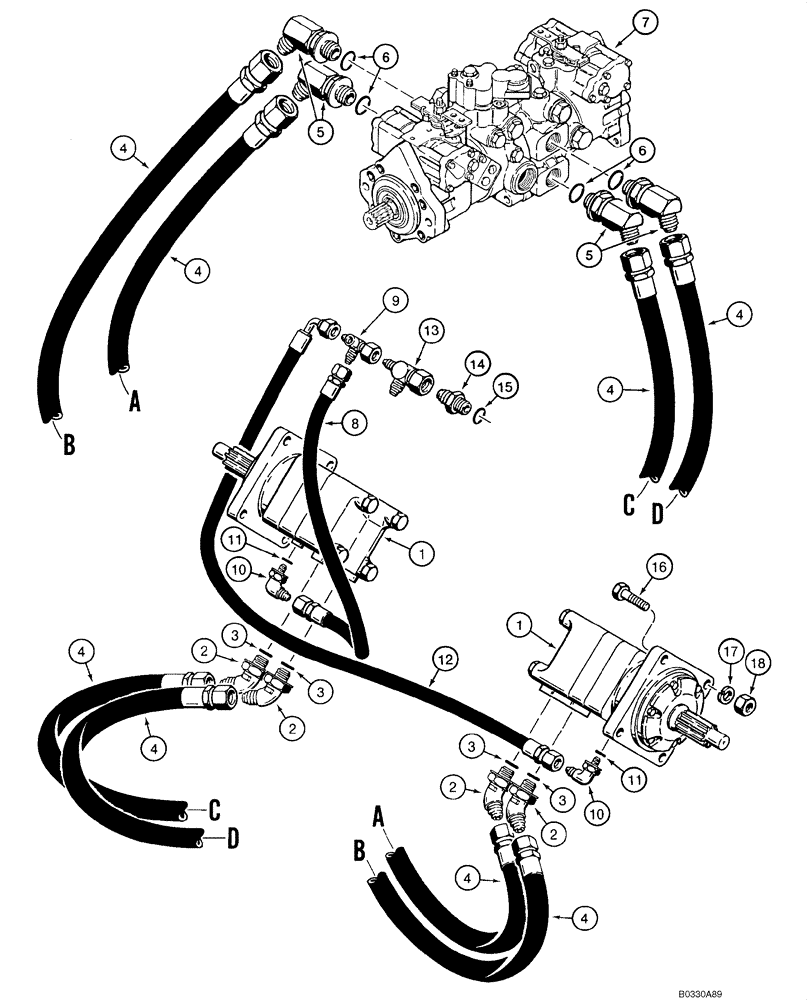 Схема запчастей Case IH 1840 - (08-09) - HYDROSTATIC DRIVE HYDRAULICS, (NORTH AMERICA) (08) - HYDRAULICS