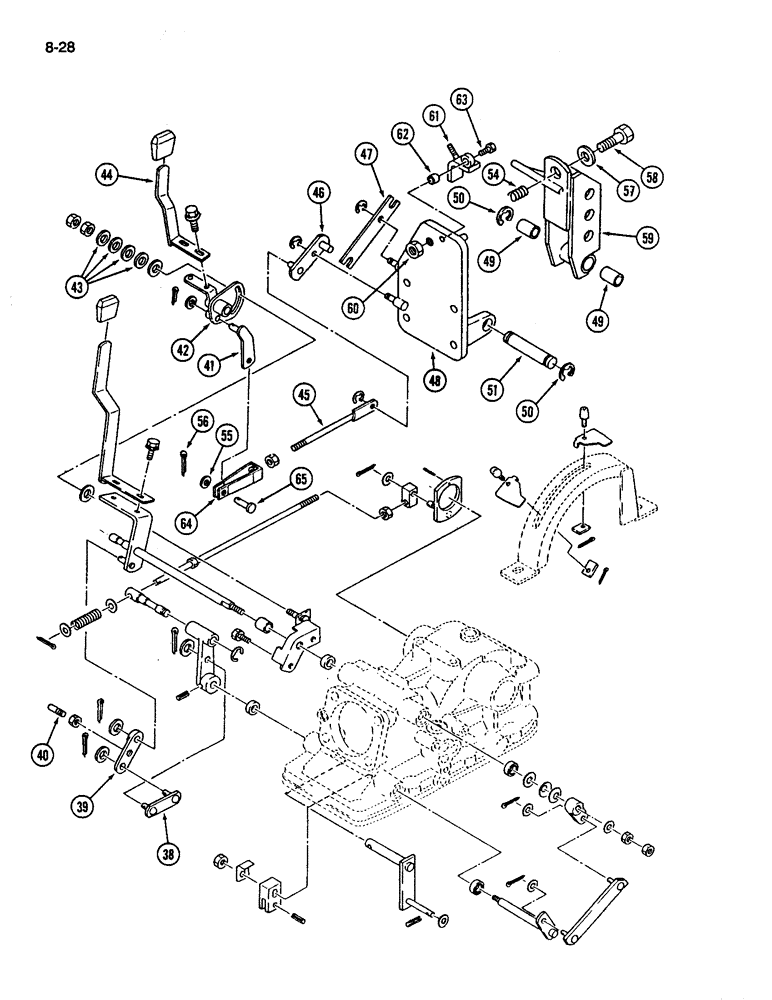 Схема запчастей Case IH 245 - (8-28) - HITCH SYSTEM, POSITION AND DRAFT CONTROL LINKAGE (08) - HYDRAULICS