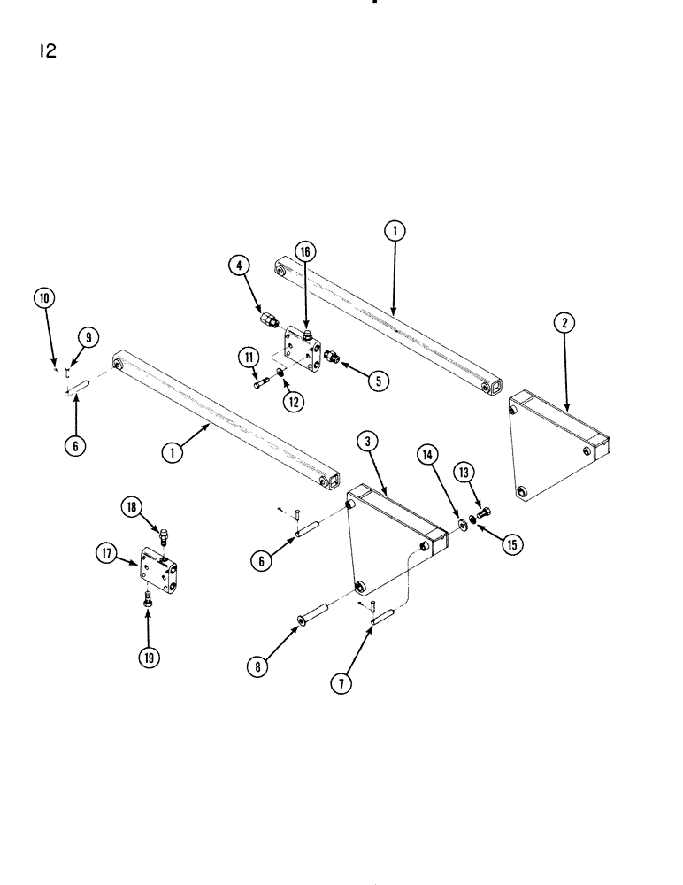 Схема запчастей Case IH 96L - (12) - SELF - LEVEL LINKAGE (82) - FRONT LOADER & BUCKET