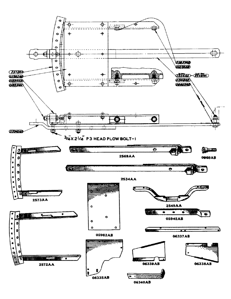 Схема запчастей Case IH SC-SERIES - (160) - DRAW BAR AND PLATFORM FOR TRACTORS WITHOUT HYDRAULIC CONTROL UNIT, S, SC, SO (09) - CHASSIS