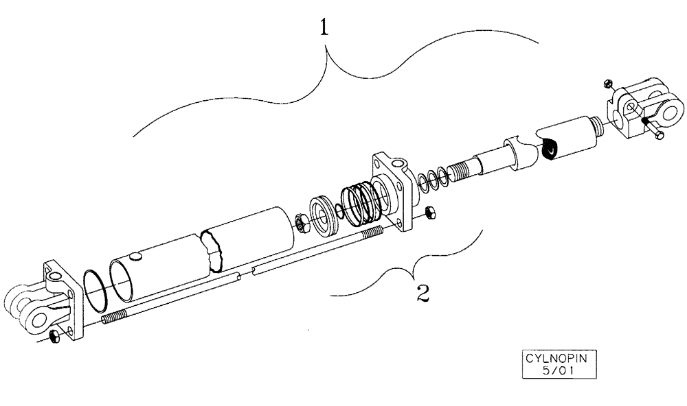 Схема запчастей Case IH 690 - (35.100.06) - DISK DEPTH ADJUST LEFT HAND CYLINDER ASSEMBLY 429583A1 