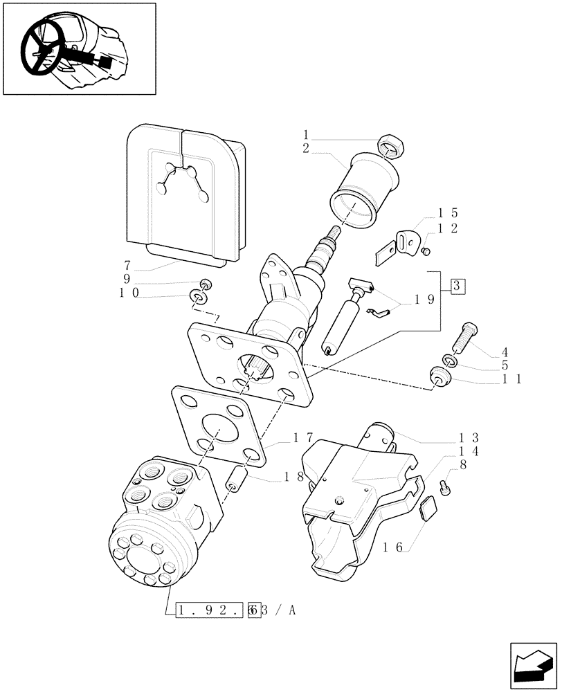 Схема запчастей Case IH JX1085C - (1.92.63[02]) - STEERING COLUMN (10) - OPERATORS PLATFORM/CAB