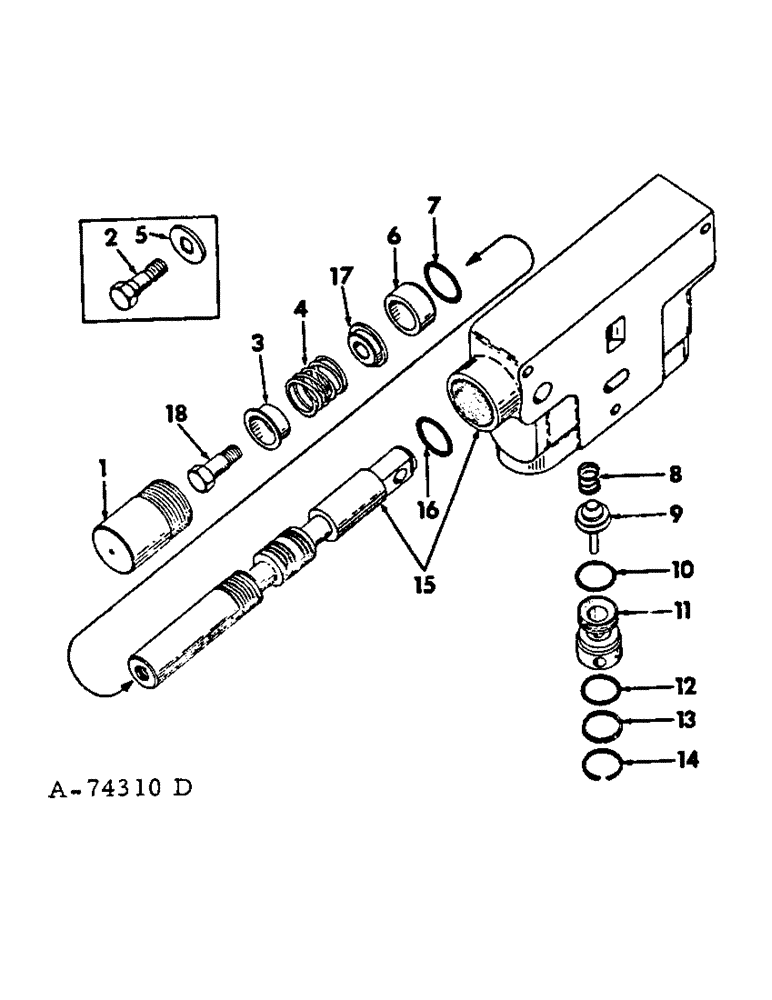 Схема запчастей Case IH 574 - (10-56) - HYDRAULICS, HYDRAULIC CONTROL VALVE, THREE POSITION SPRING CENTERED (07) - HYDRAULICS