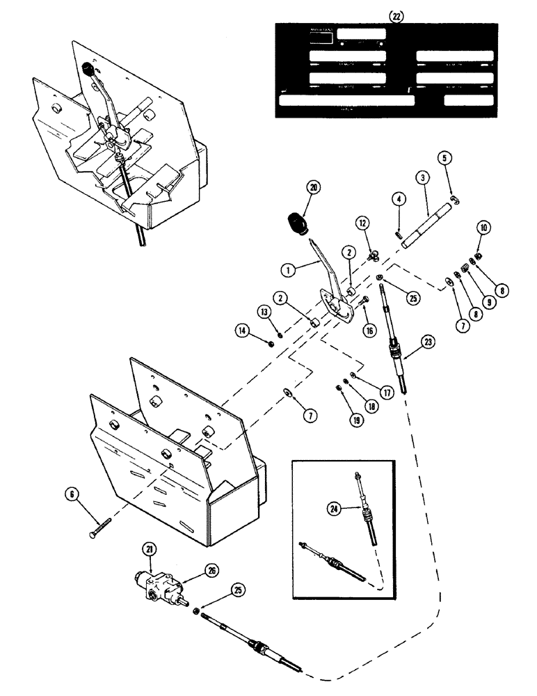 Схема запчастей Case IH 2470 - (166) - P.T.O. CONTROL LINKAGE (06) - POWER TRAIN