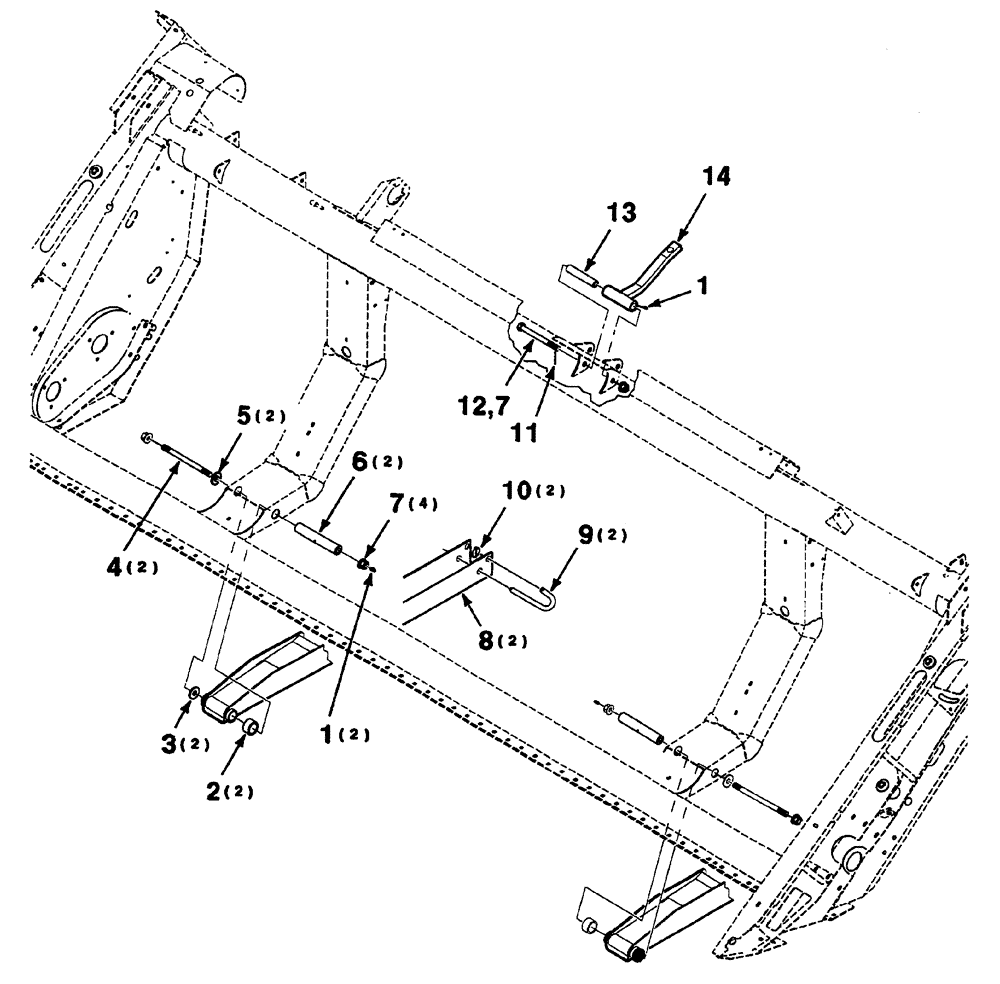 Схема запчастей Case IH 325 - (7-02) - MOUNTING ASSEMBLY (58) - ATTACHMENTS/HEADERS