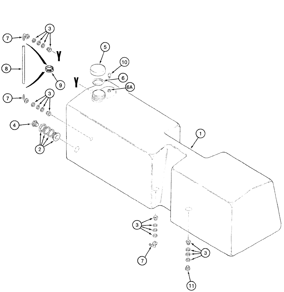 Схема запчастей Case IH 2555 - (09B-01) - WATER TANK (14) - WATER SYSTEM