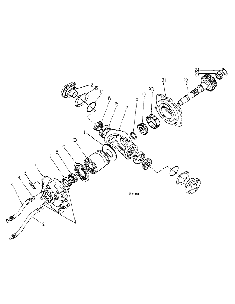 Схема запчастей Case IH HYDRO 84 - (07-010) - HYDRO. OUTPUT SHAFT, CENTRE SECT. MOTOR (04) - Drive Train