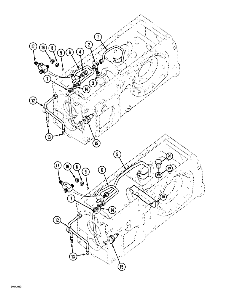 Схема запчастей Case IH 4240 - (6-034) - TRANSMISSION LUBRICATION SYSTEM, 2 WHEEL DRIVE TRACTORS (06) - POWER TRAIN