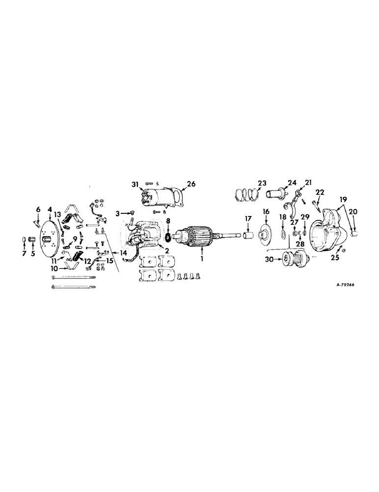 Схема запчастей Case IH 424 - (064) - ELECTRICAL SYSTEM, CRANKING MOTOR, DELCO-REMY, DIESEL ENGINE TRACTORS (06) - ELECTRICAL SYSTEMS