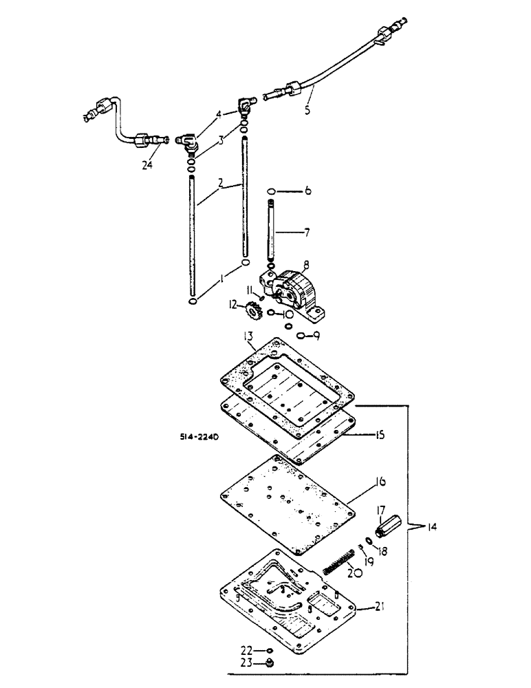 Схема запчастей Case IH 685 - (10-039) - HYDRAULIC PUMP AND CONNECTIONS, TRACTORS WITH TORQUE AMPLIFIER (07) - HYDRAULICS