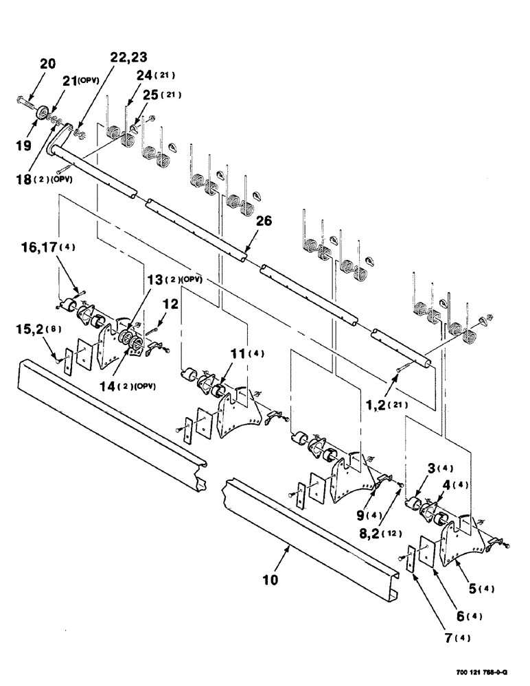 Схема запчастей Case IH SC414 - (6-08) - REEL BAT AND TINE TUBE ASSEMBLY (14 FOOT), TINE TUBE ASSEMBLY "A" (09) - CHASSIS