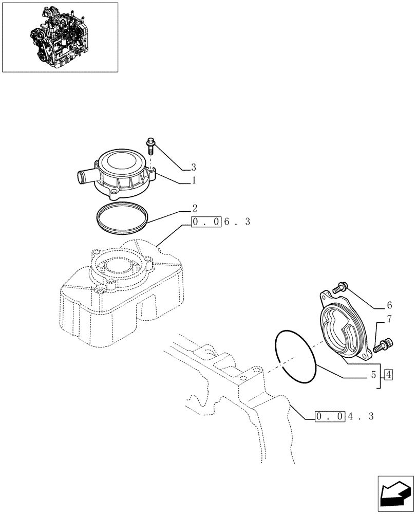 Схема запчастей Case IH JX1080U - (0.04.5/01) - BREATHER - ENGINE NA ONLY (01) - ENGINE