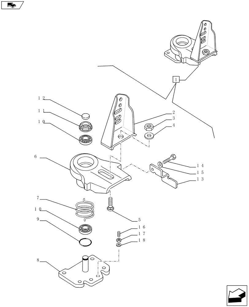 Схема запчастей Case IH FARMALL 65C - (90.114.0402[03]) - DYNAMIC FRONT FENDERS - SUPPORT - BREAKDOWN (VAR.338486 / 743533) (90) - PLATFORM, CAB, BODYWORK AND DECALS