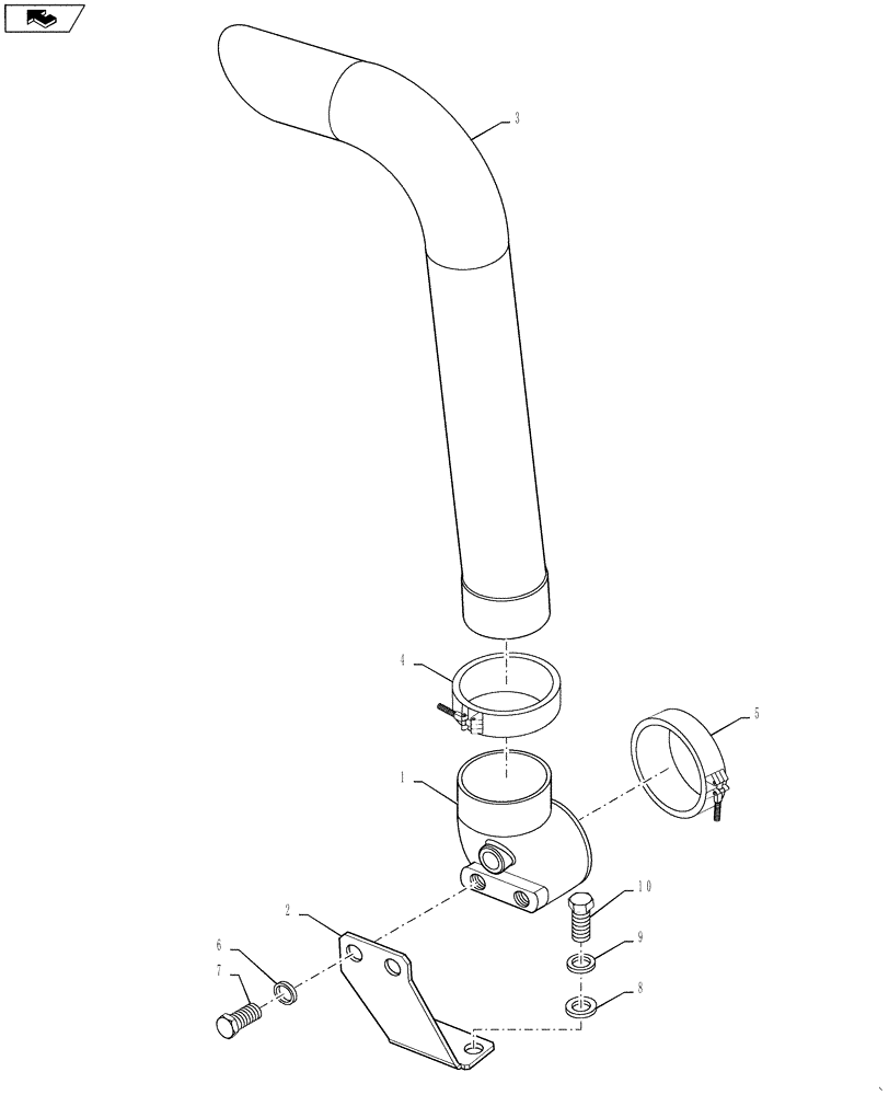 Схема запчастей Case IH P215 - (10.254.02) - EXHAUST SYSTEM (10) - ENGINE