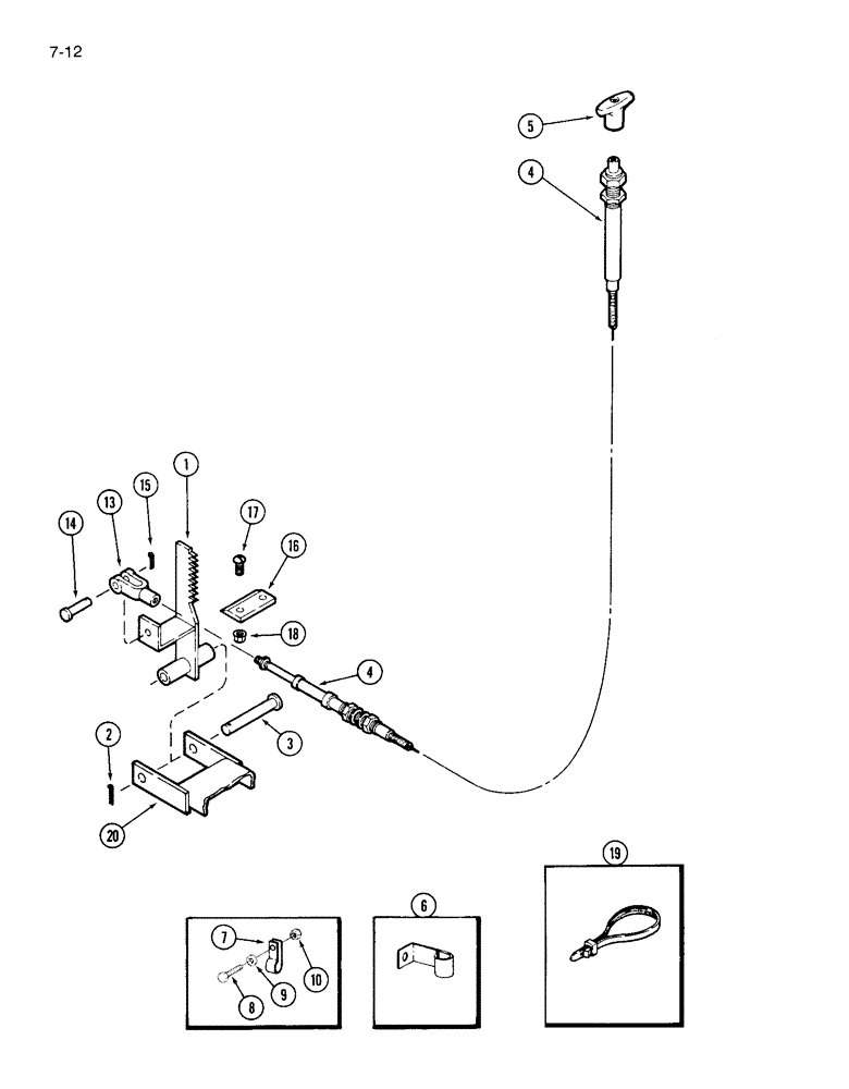 Схема запчастей Case IH 1822 - (7-12) - PARKING BRAKE AND CONTROLS (03) - POWER TRAIN