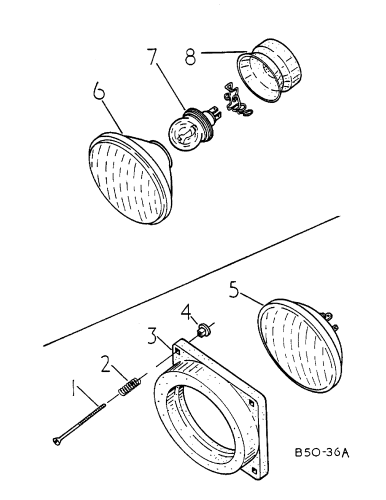 Схема запчастей Case IH 584 - (08-014) - HEADLIGHT (06) - ELECTRICAL