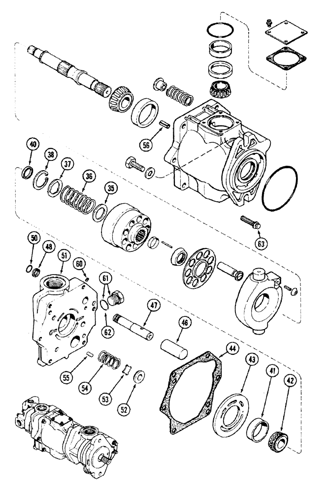 Схема запчастей Case IH 4694 - (8-312) - TRIPLE HYDRAULIC PUMP ASSEMBLY, PISTON PUMP SECTION (CONTD) (08) - HYDRAULICS