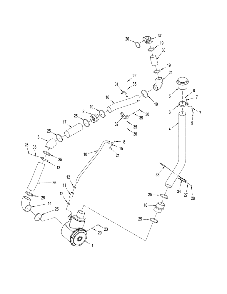 Схема запчастей Case IH STX375 - (02-05[02]) - AIR INDUCTION SYSTEM - QUADTRAC TRACTOR (02) - ENGINE