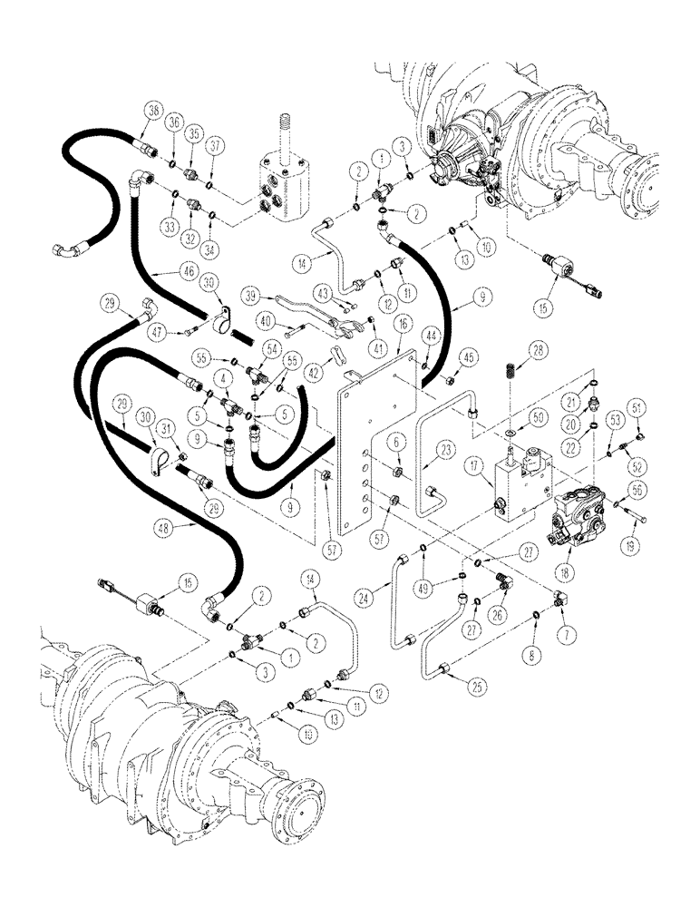 Схема запчастей Case IH STX375 - (08-16) - AXLE HYDRAULICS PARK BRAKE CIRCUIT QUADTRAC, WITH DIFFERENTIAL LOCKS (08) - HYDRAULICS