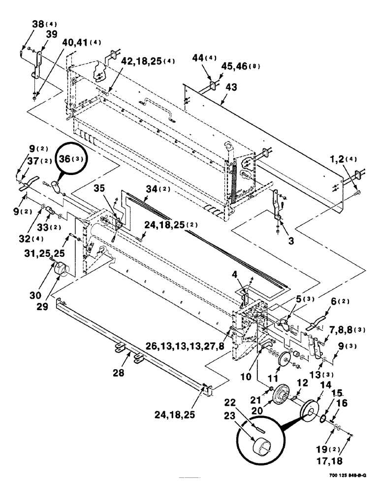 Схема запчастей Case IH 8465 - (9-60) - MESH WRAP KIT, BOX AND ROLLER DRIVE ASSEMBLIES, SERIAL NUMBER CFH0073198 THROUGH CFH0073271 Decals & Attachments