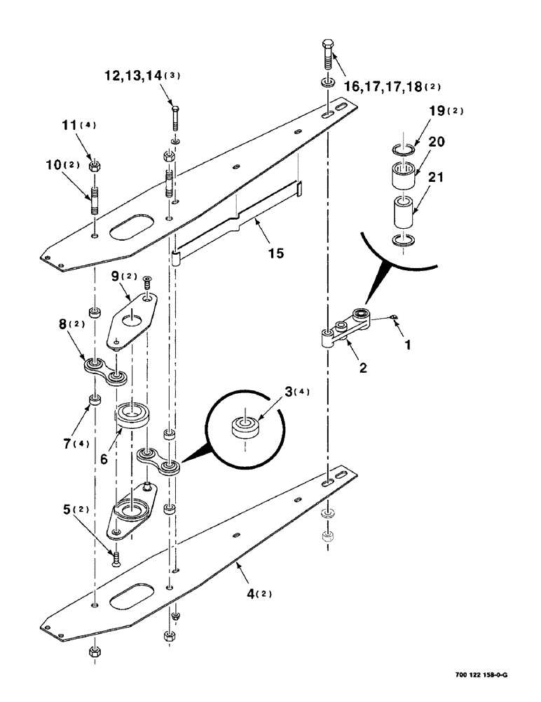 Схема запчастей Case IH 8230 - (3-14) - SWAYBAR ASSEMBLY (58) - ATTACHMENTS/HEADERS