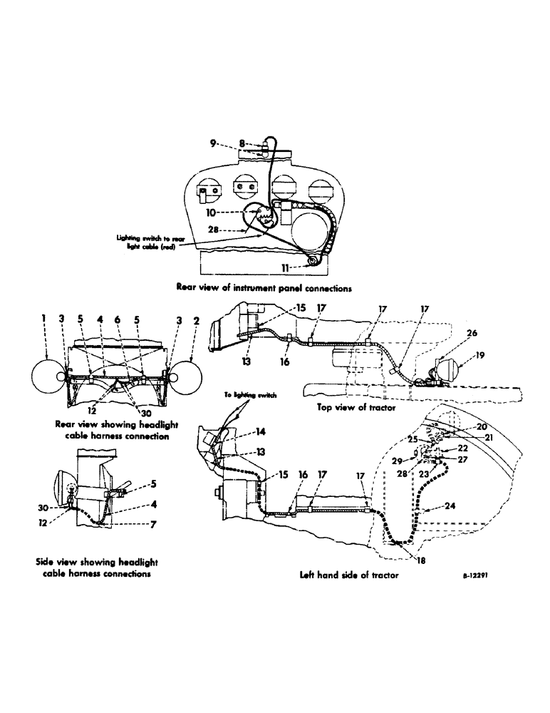 Схема запчастей Case IH 340 - (107) - ELECTRICAL SYSTEM, ELECTRIC LIGHTING, INTERNATIONAL 340 TRACTORS W/ORCHARD FENDERS (06) - ELECTRICAL SYSTEMS