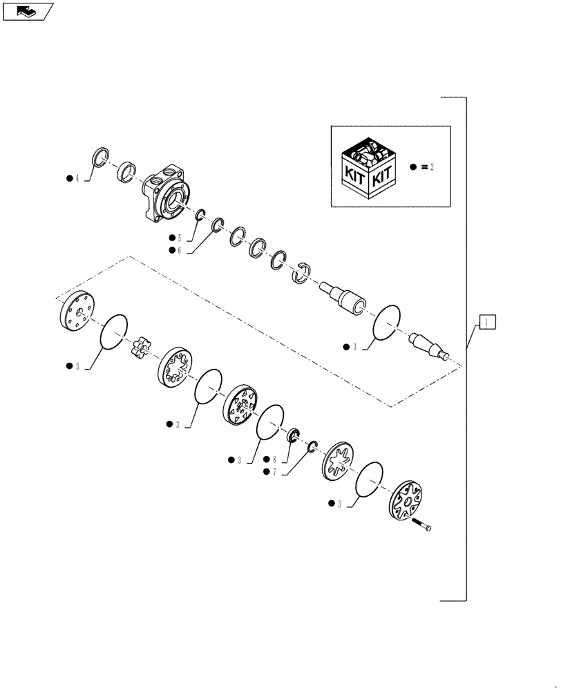 Схема запчастей Case IH 810 - (35.748.06) - MOTOR, CONVEYOR AND CO-AP BINS (35) - HYDRAULIC SYSTEMS