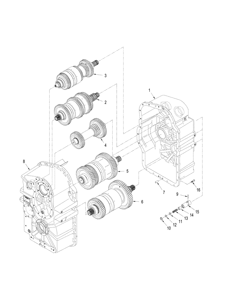 Схема запчастей Case IH STX280 - (06-45) - POWER SHIFT TRANSMISSION - HOUSING AND CLUTCHES (06) - POWER TRAIN