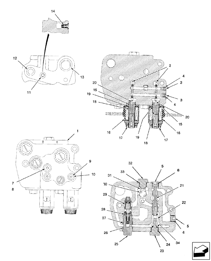 Схема запчастей Case IH 2577 - (35.410.04) - VALVE ASSY - HEADER HEIGHT (35) - HYDRAULIC SYSTEMS