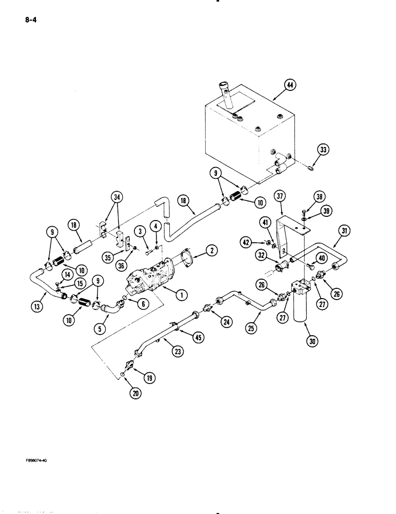 Схема запчастей Case IH 9130 - (8-04) - HYDRAULIC SYSTEM, PUMP TO FILTER (08) - HYDRAULICS