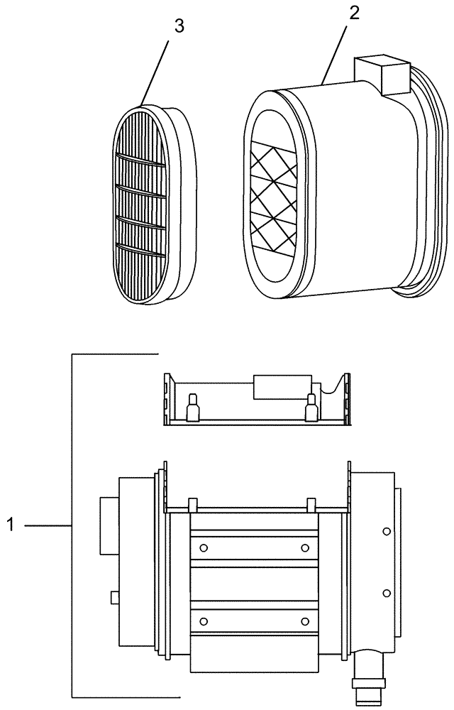 Схема запчастей Case IH P110 - (02-04) - AIR CLEANER ASSY (02) - ENGINE