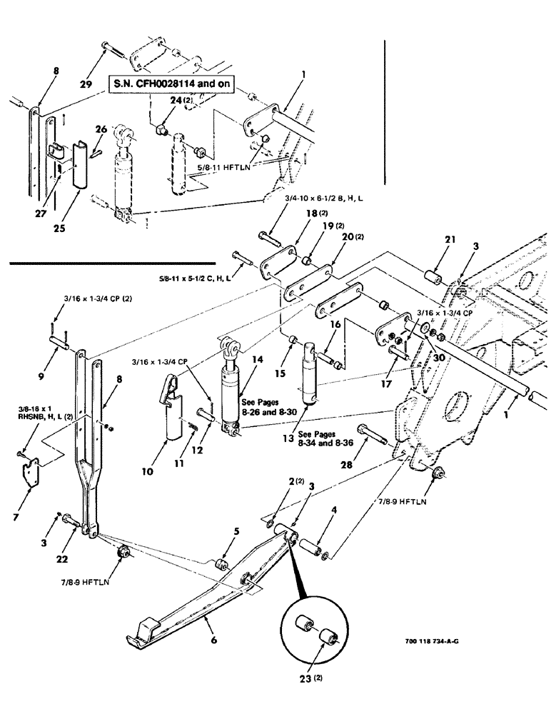 Схема запчастей Case IH 8830 - (7-02) - HEADER FLOTATION AND LIFT ARM ASSEMBLIES, LEFT (09) - CHASSIS