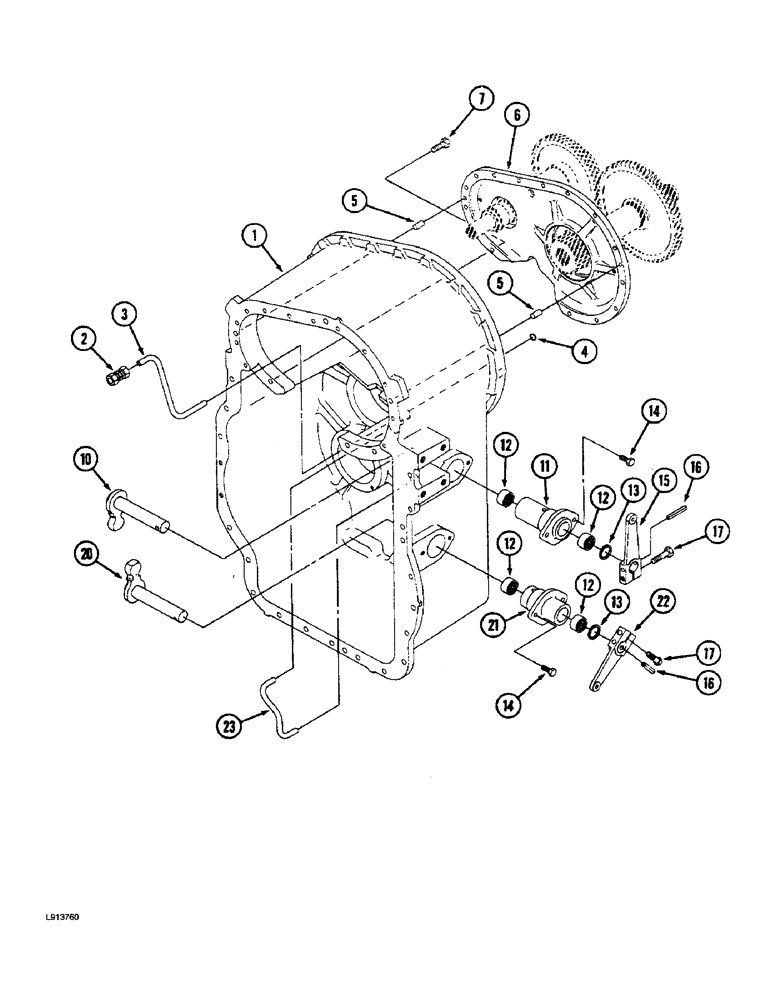 Схема запчастей Case IH 9270 - (6-038) - SYNCHROMESH TRANSMISSION ASSEMBLY FRONT HOUSING, SHIFT LEVERS & CENTER COVER (06) - POWER TRAIN