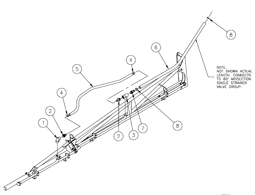 Схема запчастей Case IH SPX4410 - (09-023) - BOOM PLUMBING GROUP, 5 SECTION 90 Liquid Plumbing