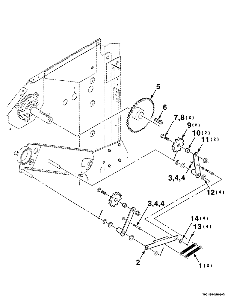 Схема запчастей Case IH RS451 - (2-34) - ROLLER DRIVE ASSEMBLY, UPPER Driveline