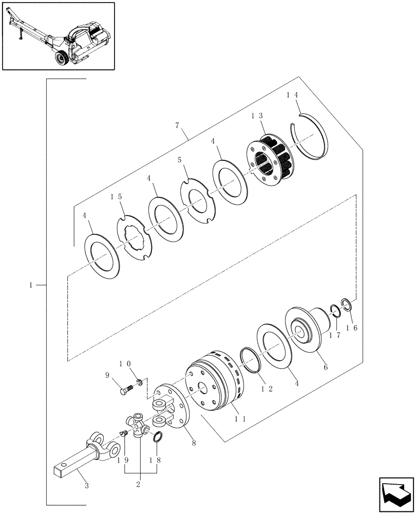 Схема запчастей Case IH FHX300 - (13.06[2]) - POWER TAKE OFF SLIP CLUTCH (13) - CHOPPER BODY