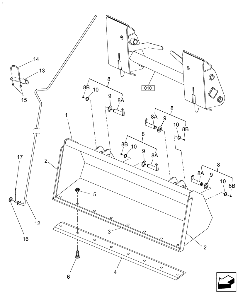 Схема запчастей Case IH LX350 - (011) - BUCKETS & BOLT-ON CUTTING EDGES (82) - FRONT LOADER & BUCKET