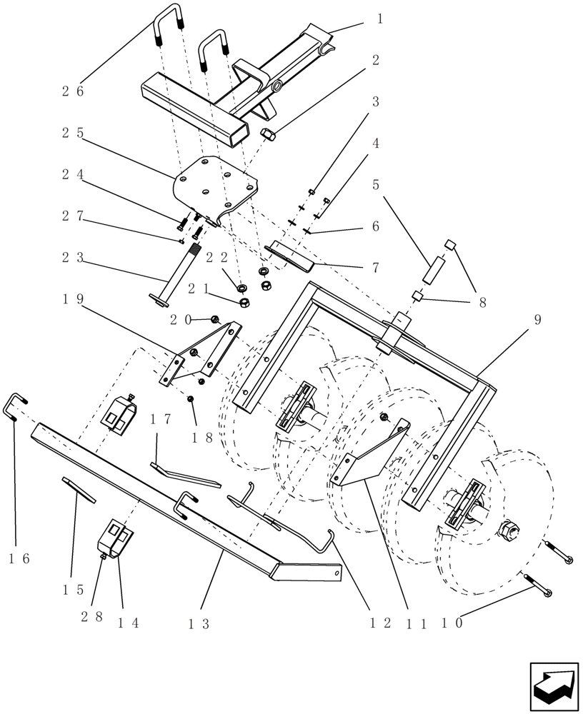 Схема запчастей Case IH PTX600 - (6.260.1) - MOUNTED PACKER/HARROW PACKER EXTENTION ARM AND GANG FRAMES Related Equipment